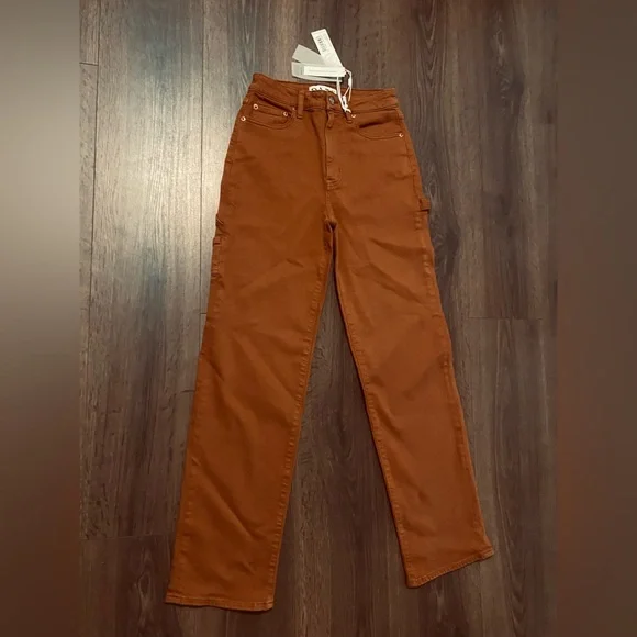 NWT Women’s Daze Caramel Sundaze Utility High Rise Straight Jeans 25 - Picture 3 of 12